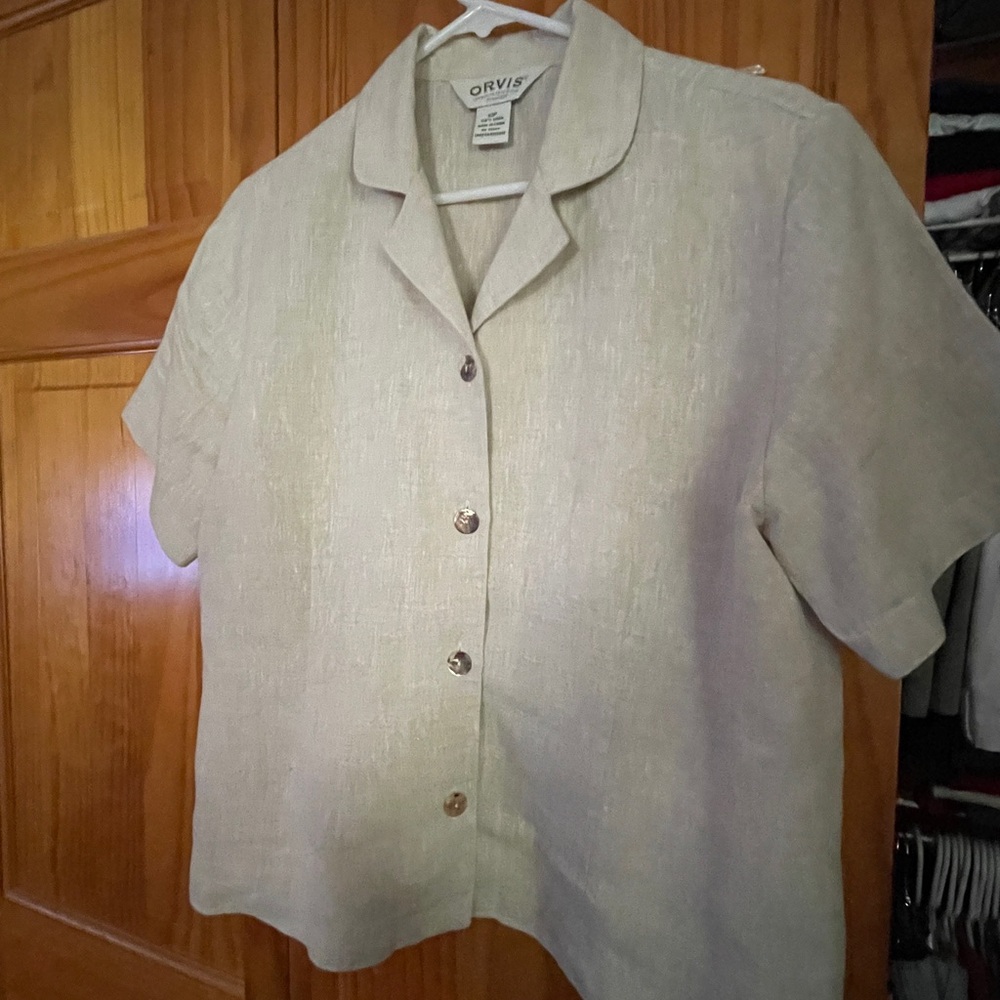 Orvis Light Tan Short Sleeve Shirt